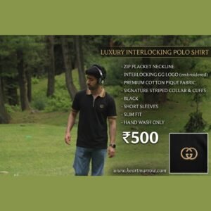 Home black luxury polo t shirt
